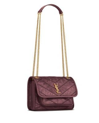 Saint Laurent Niki Shoulder Bag Women's bags Mini Black Vintage Leather Silver New