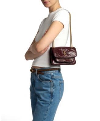 Saint Laurent Niki Shoulder Bag Women's bags Mini Black Vintage Leather Silver New
