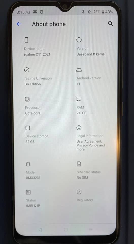 realme C11 (2021) Cell Phones Blue 32GB Unlocked New