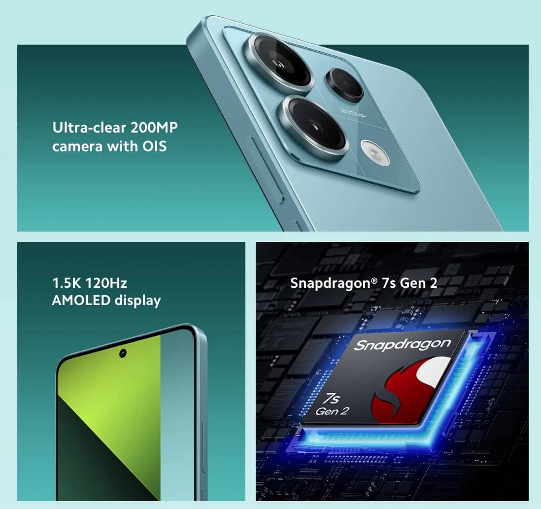 Xiaomi Note 13 pro 5g Cell Phones Black 256GB Unlocked New