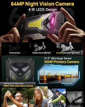 Ulefone Armor 34 Pro Plus Cell Phones Black 2TB Unlocked New