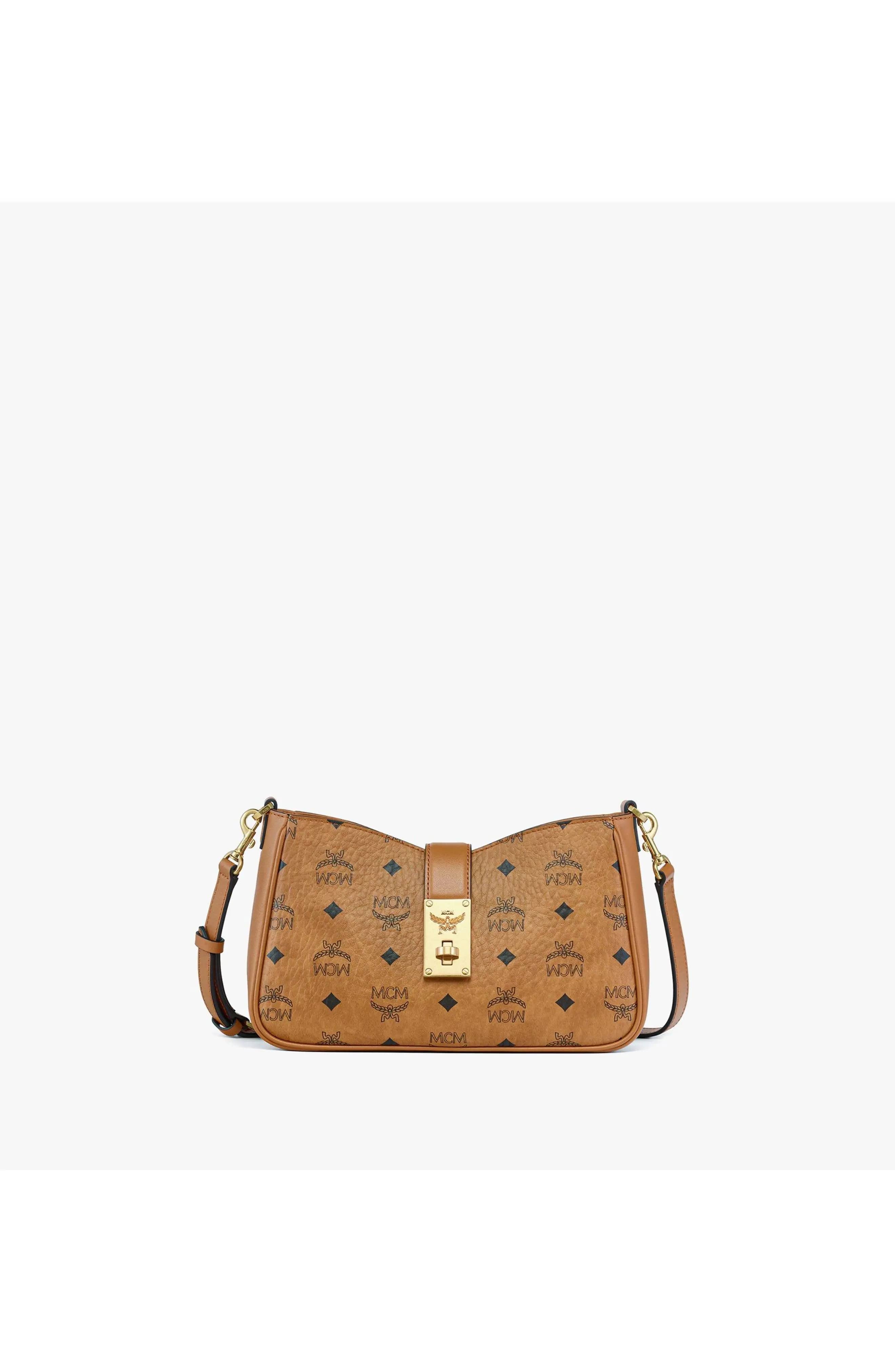 MCM Tracy Shoulder Bag Women's bags Small Brown Monogram New