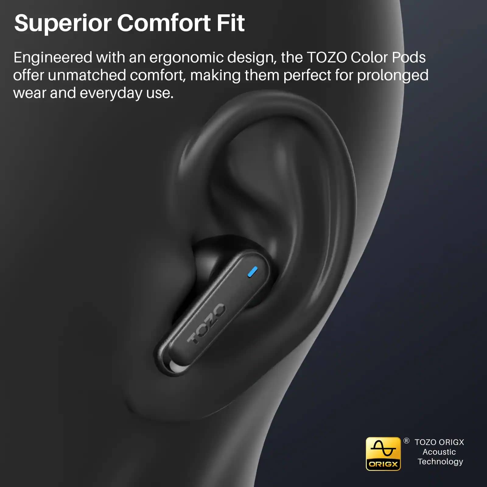 TOZO Color Pods Headphones & Earbuds Black New