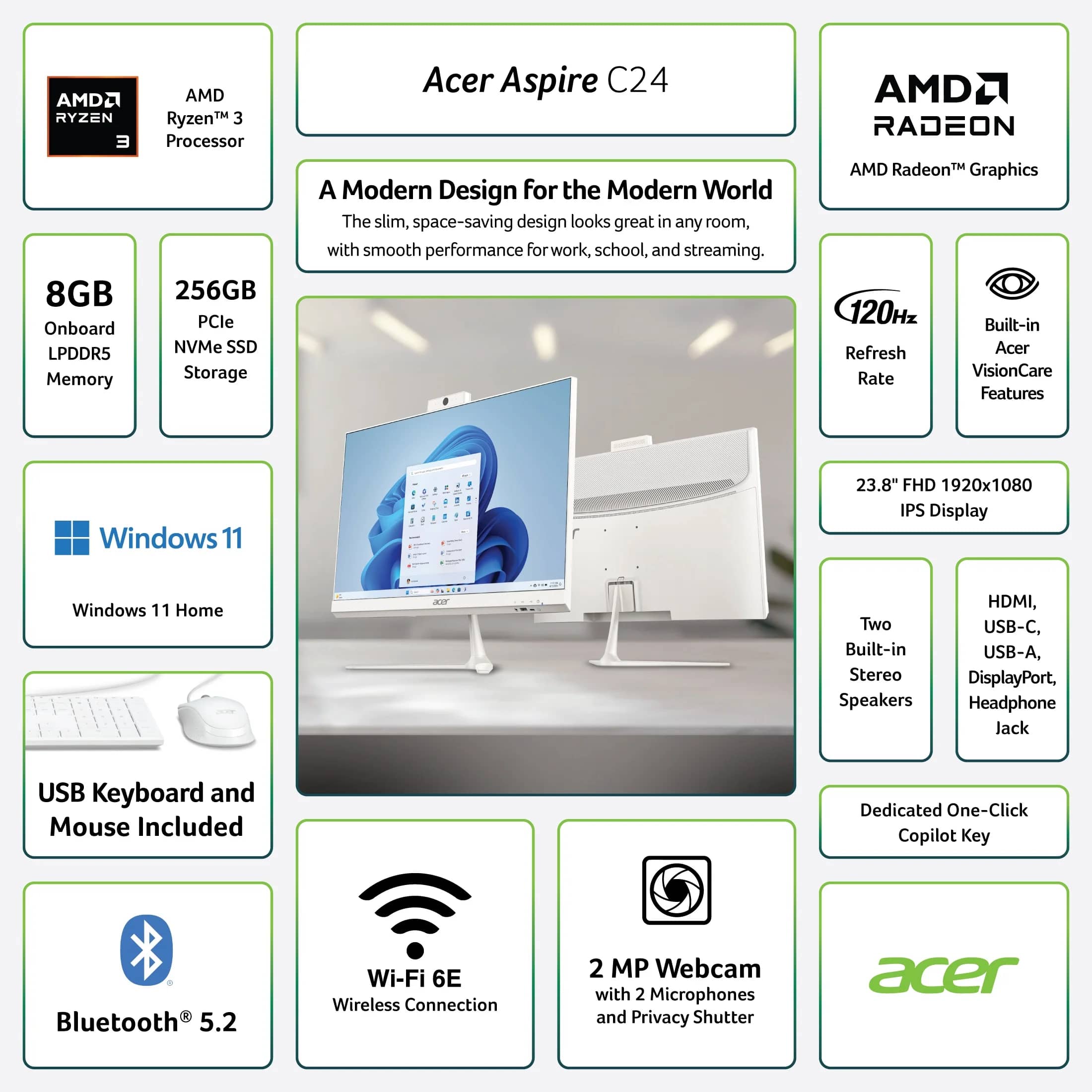 Acer C24B-GMDCR-UWR3 Computers New