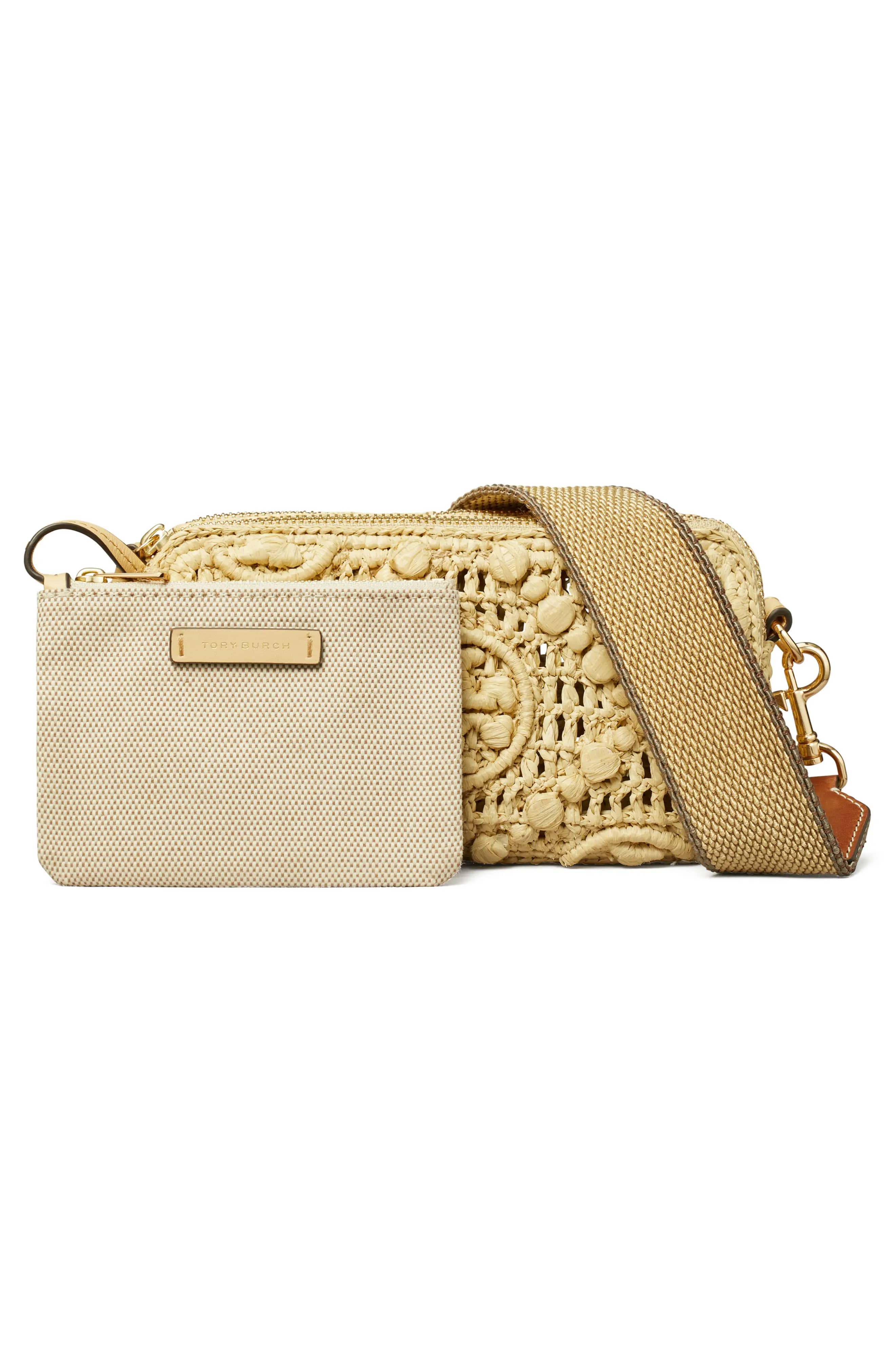 Tory Burch T Monogram Crossbody Women's bags Brown Monogram Denim New