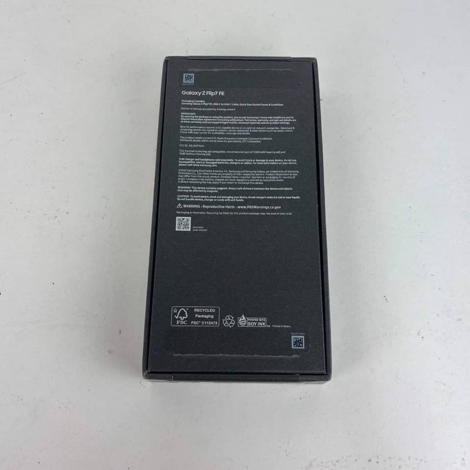Samsung Galaxy Z Flip7 FE Cell Phones White 128GB Unlocked New