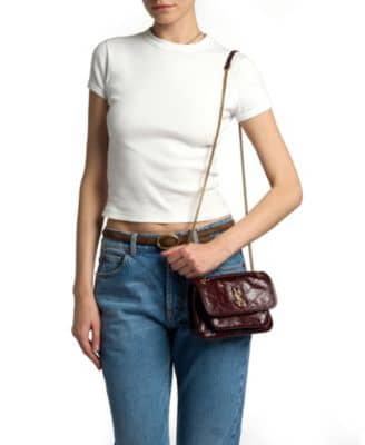 Saint Laurent Niki Shoulder Bag Women's bags Mini Black Vintage Leather Silver New