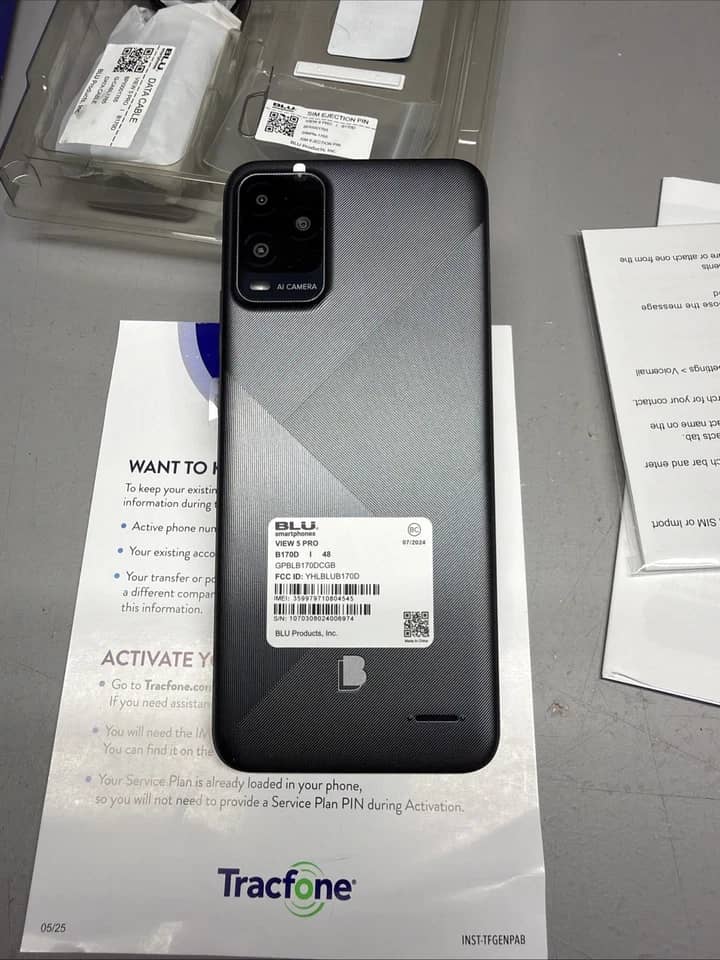 BLU View 5 Pro Cell Phones Gray 64GB Tracfone New