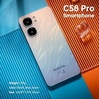 OUKITEL C58 Pro Cell Phones Blue 256GB T-Mobile New