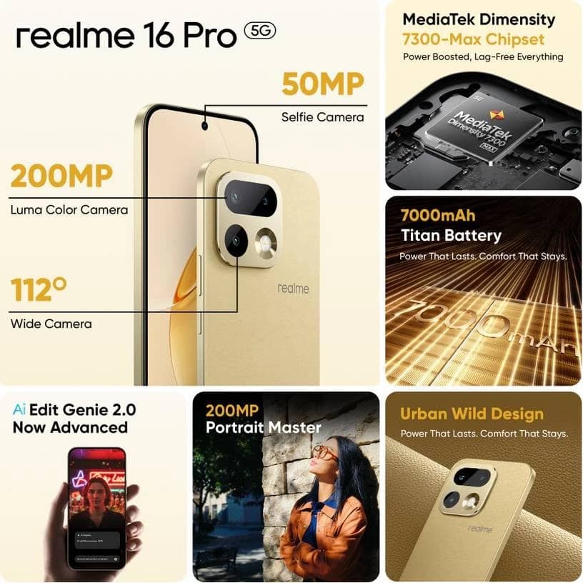 realme 16 pro Cell Phones Green 128GB Unlocked New