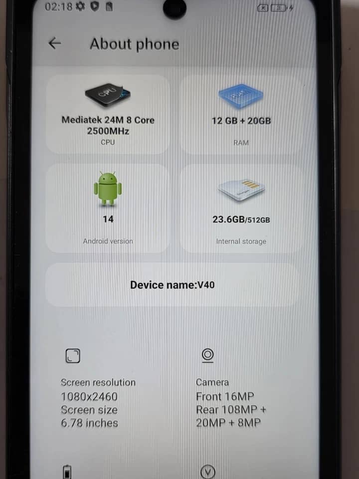 DOOGEE V40 Cell Phones Silver 512GB Unlocked New