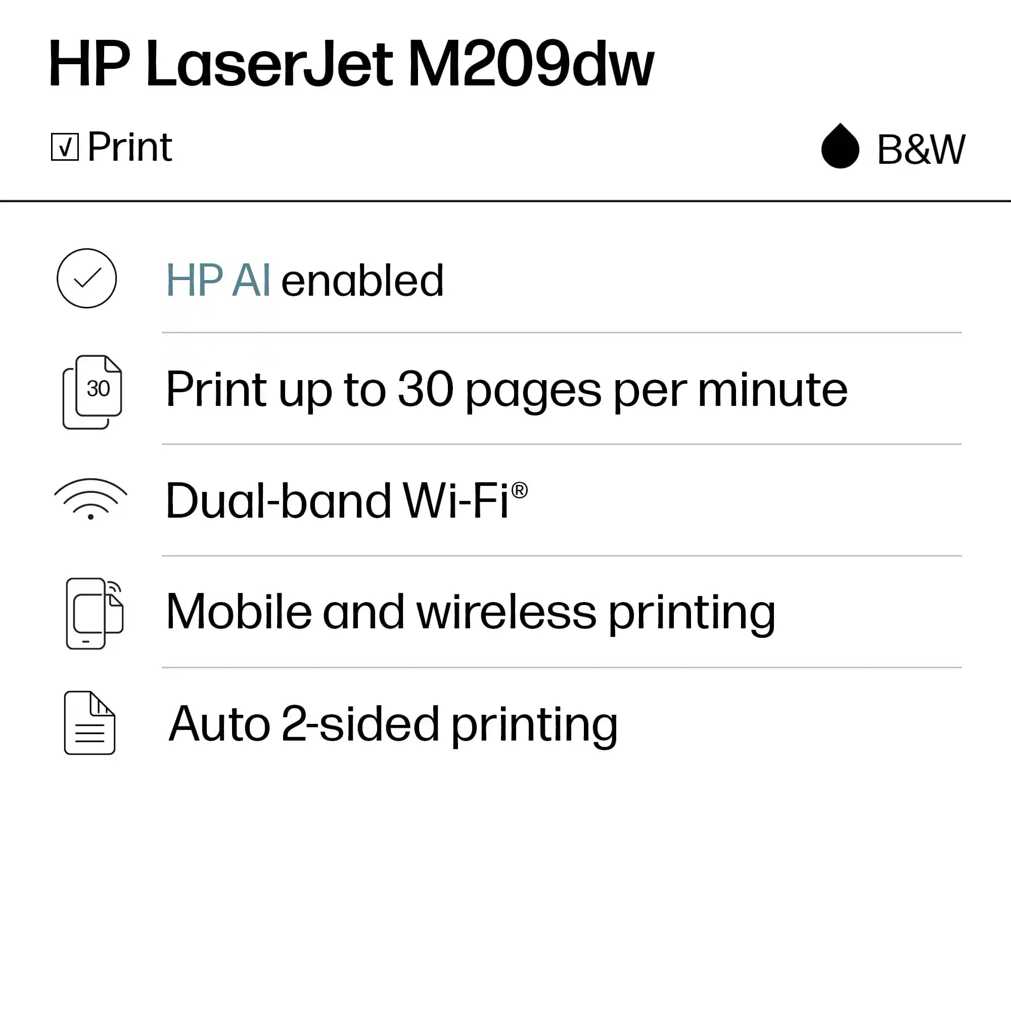 HP LaserJet M209dw Printers New