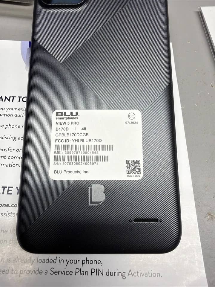 BLU View 5 Pro Cell Phones Gray 64GB Tracfone New