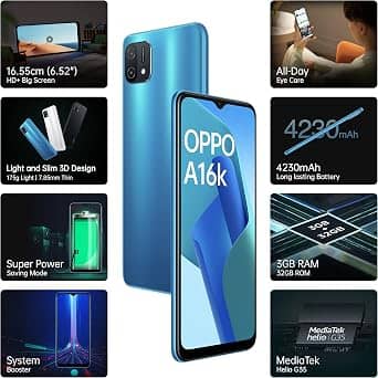 OPPO A16k Cell Phones Blue 32GB Unlocked New