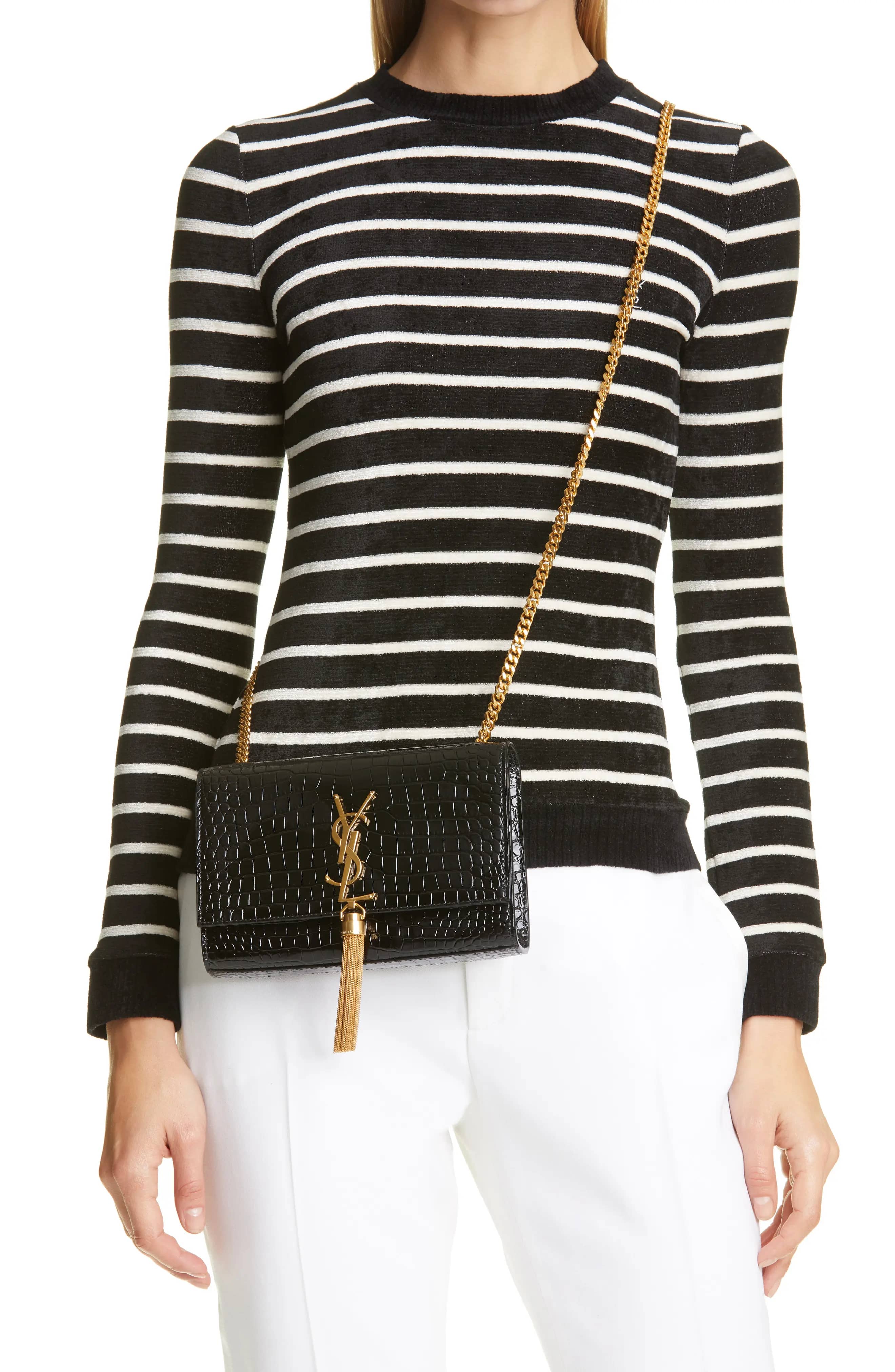 Saint Laurent Kate Shoulder Bag Women's bags One Size Black Gold New