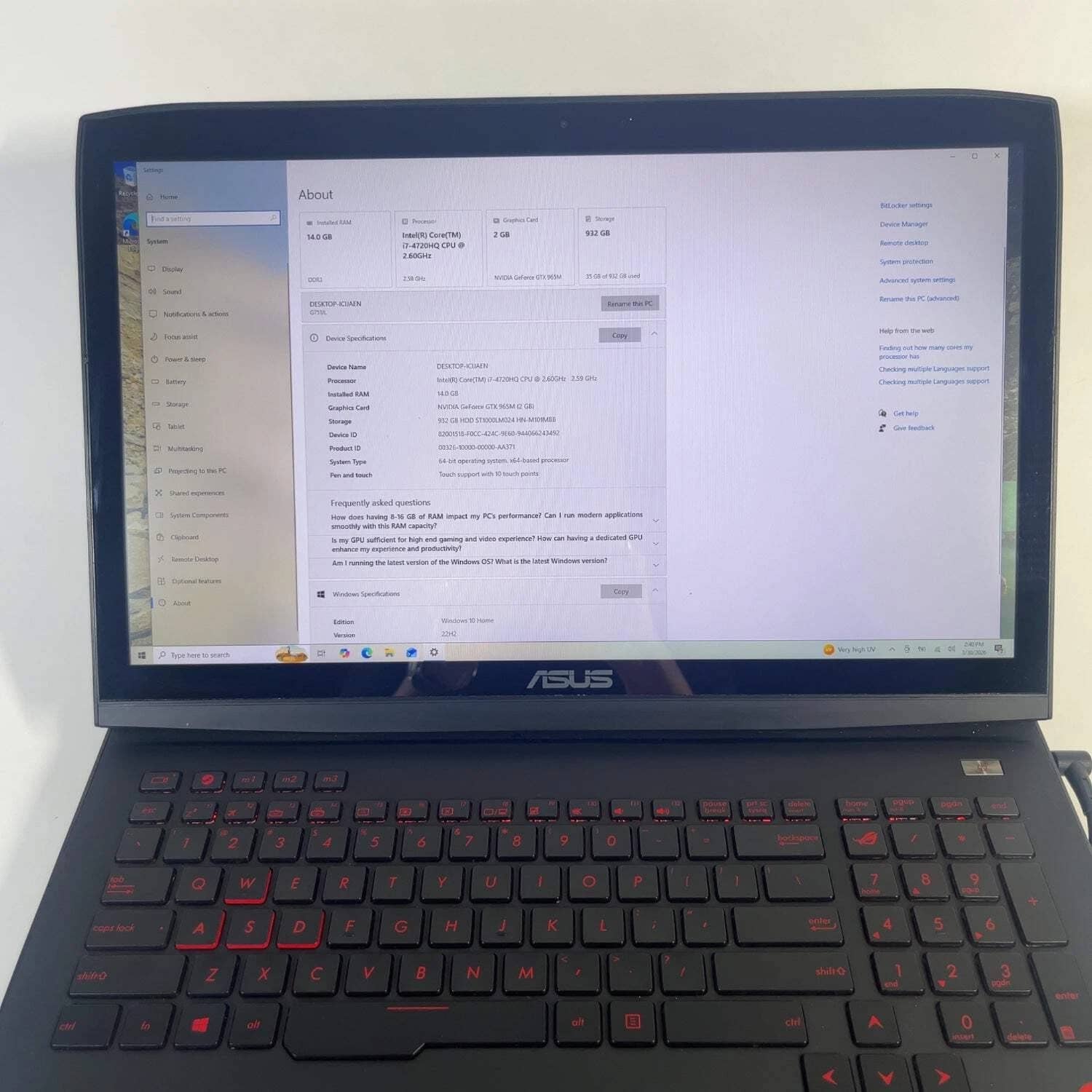 ASUS ROG Computers New