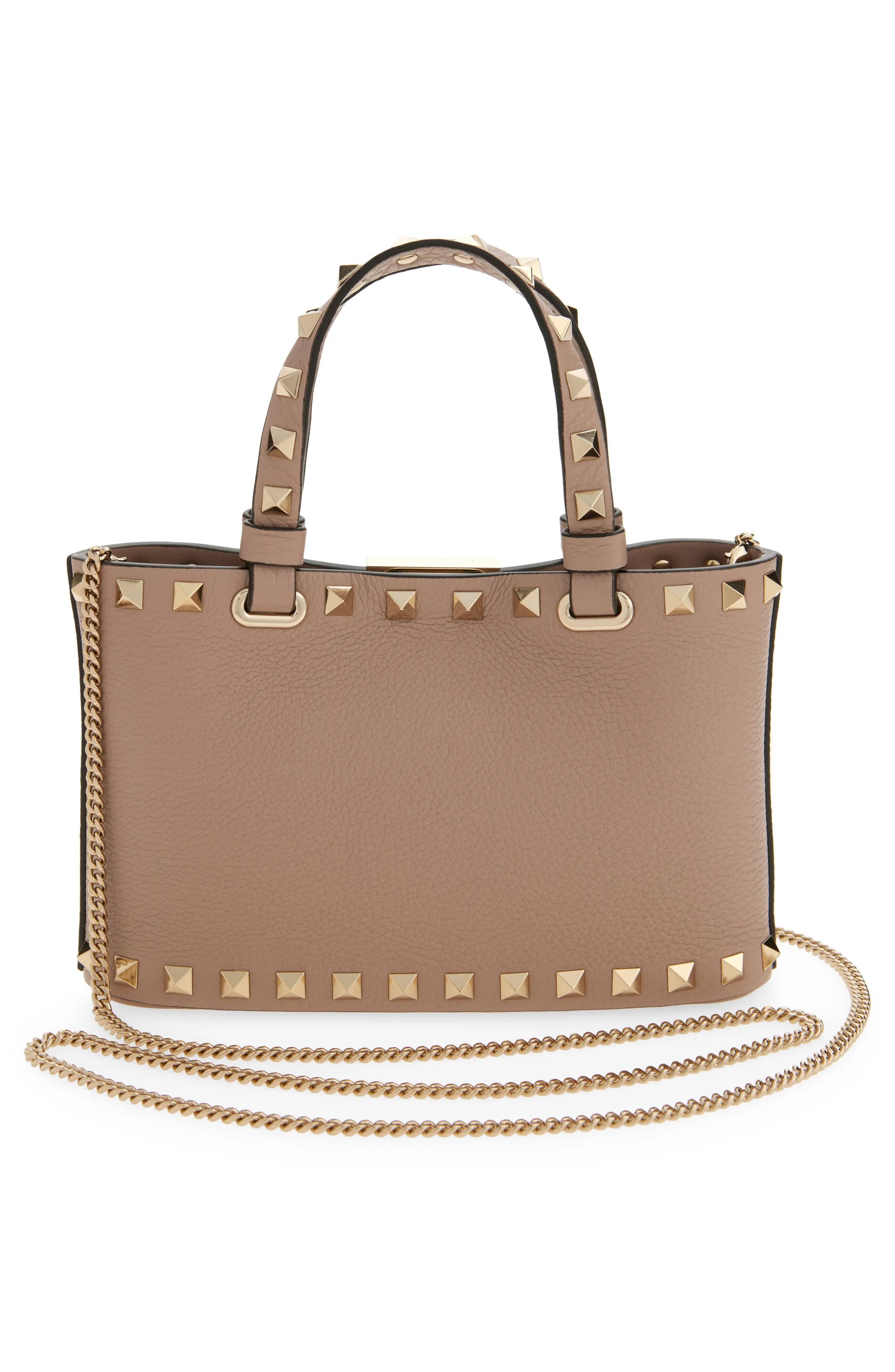 Valentino Garavani Rockstud Top Handle Women's bags Mini Black Leather New