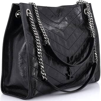 Saint Laurent Shopping Tote Women's bags Medium Black Leather New