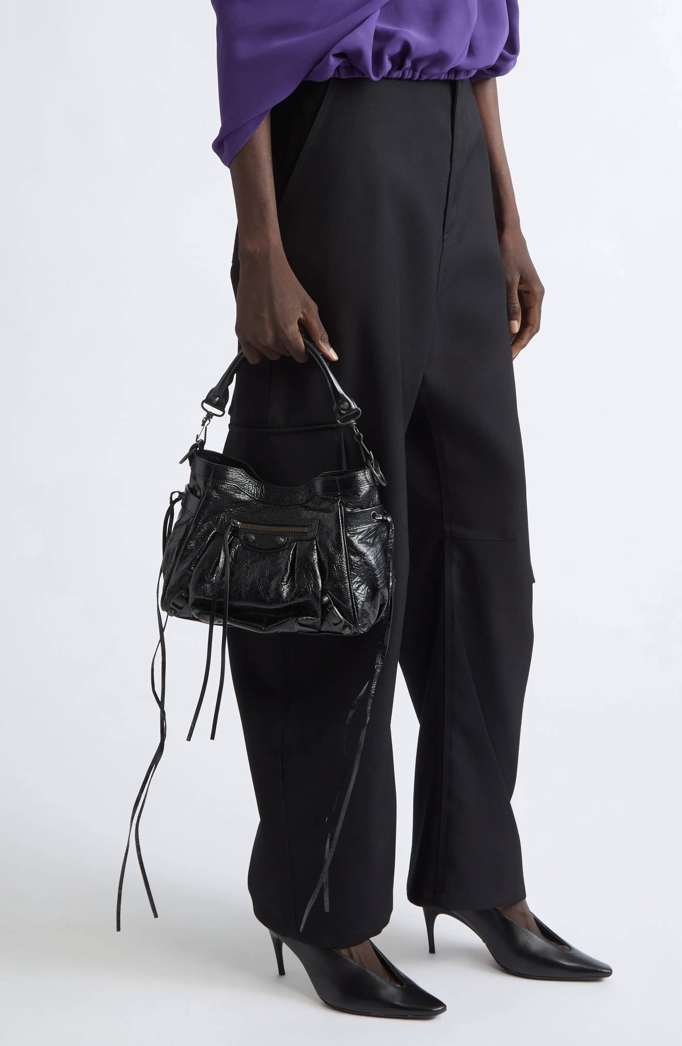 Balenciaga Le City Bucket Bag Women's bags Small Black Brass New