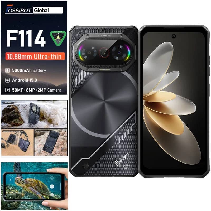 FOSSiBOT F114 Cell Phones Black 128GB Unlocked New