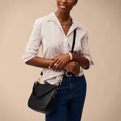 Fossil Jolie Crossbody Women's bags Slim Black Leather New