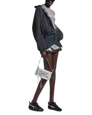 Balenciaga Le City Pouch Women's bags Beige Canvas And Suede Gold New