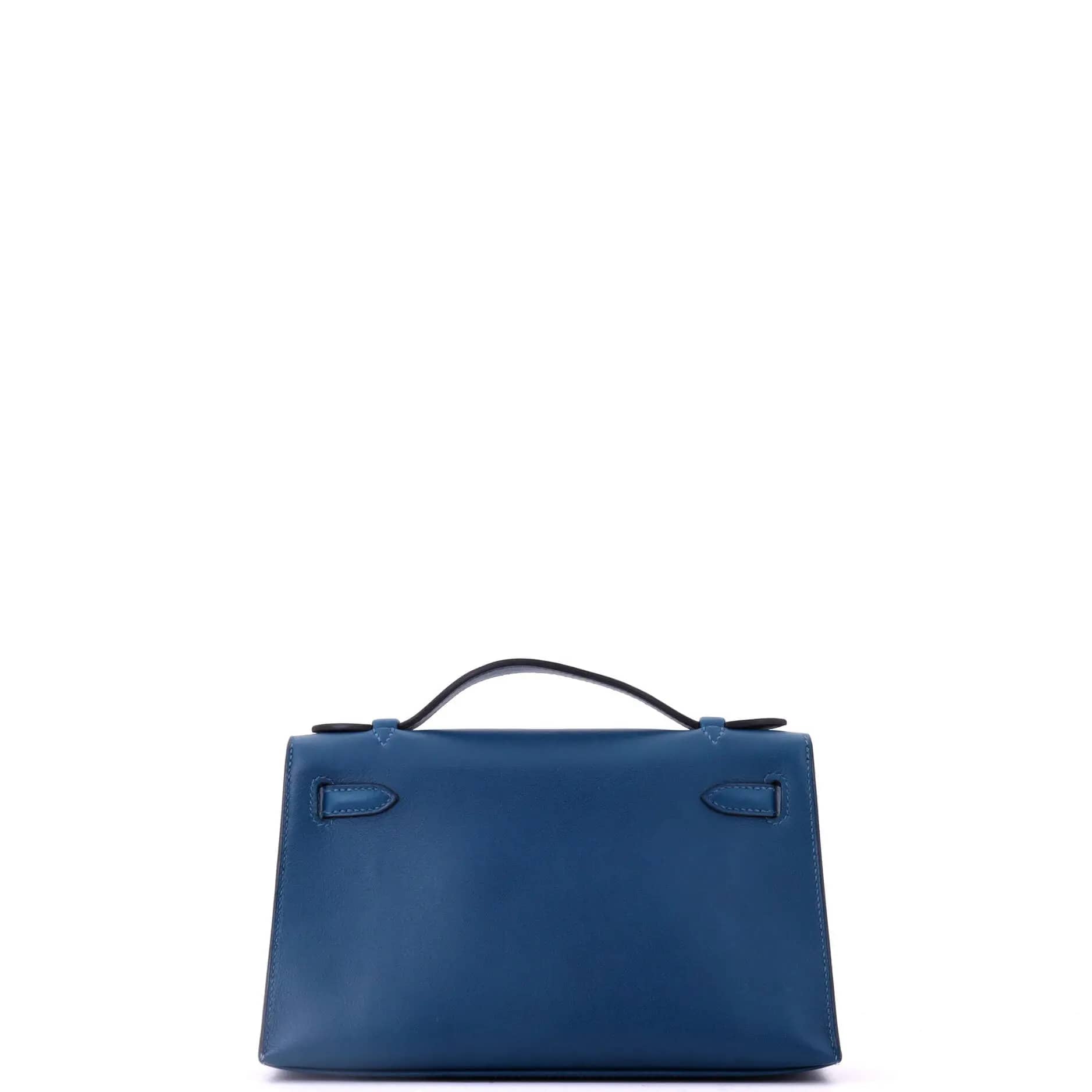Hermès Kelly Pochette Women's bags Bleu Nuit Swift Palladium New