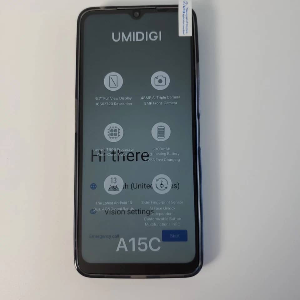 UMIDIGI A15C Cell Phones Black 128GB Unlocked New