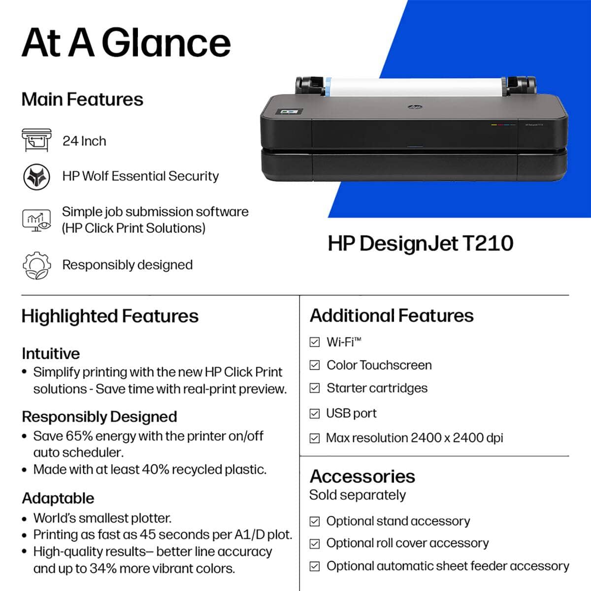 HP DesignJet T210 Printers New