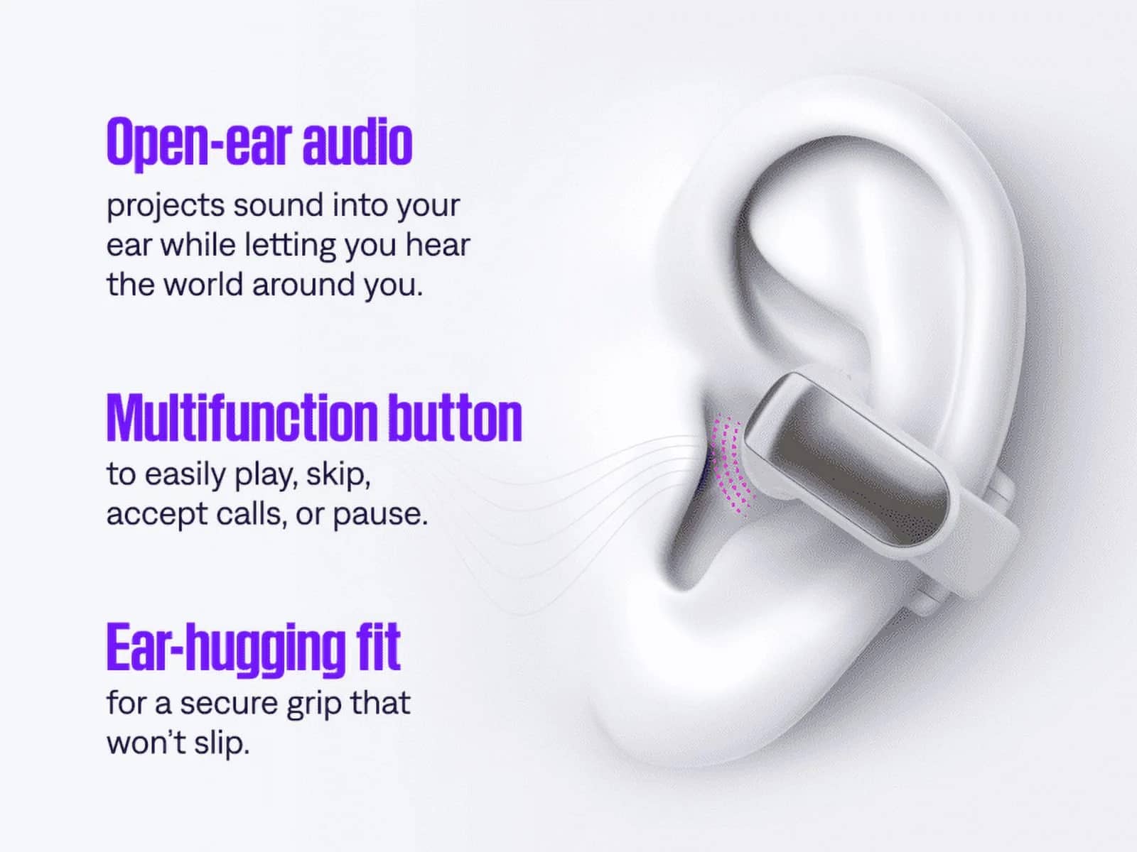 Bose Ultra Open Ear Headphones & Earbuds White Open-Box Excellent