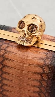 Alexander McQueen Skull Box Clutch Women's bags Unspecified Python Gold New