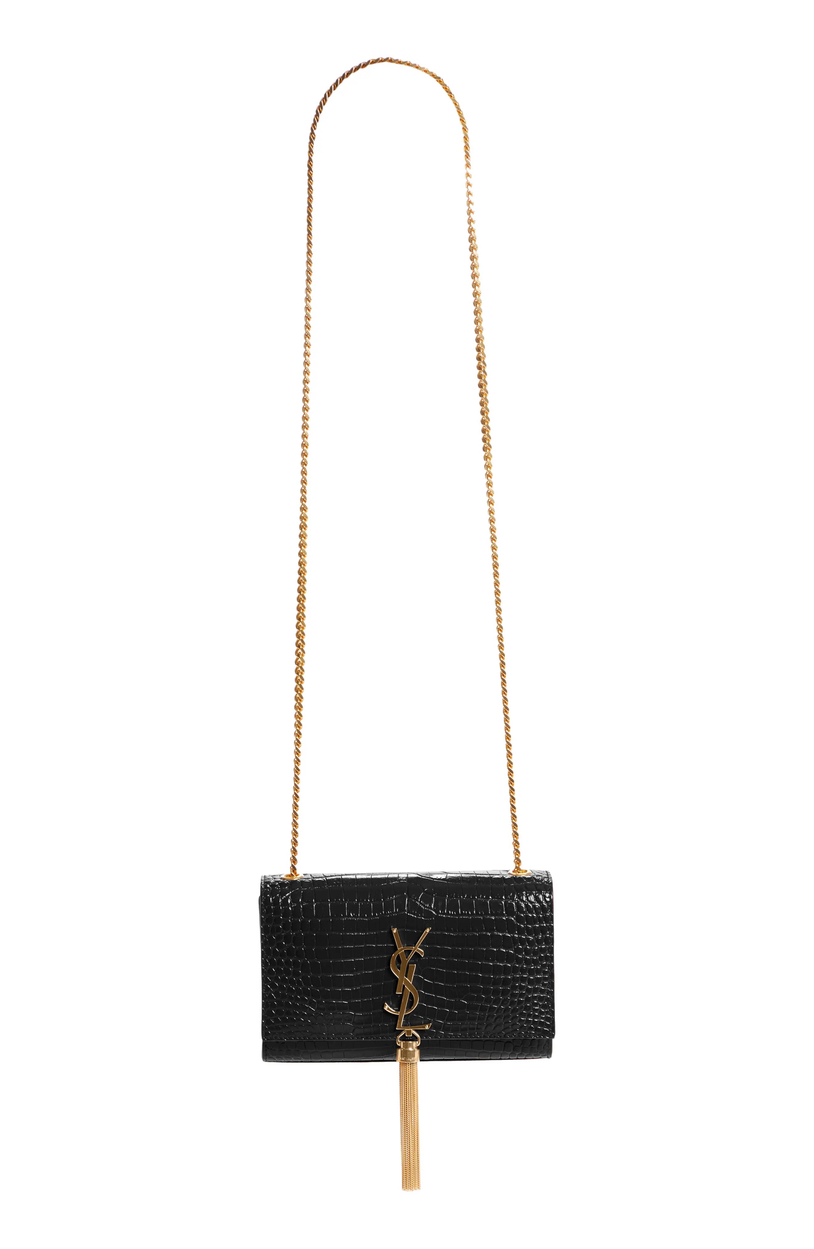 Saint Laurent Kate Shoulder Bag Women's bags One Size Black Gold New
