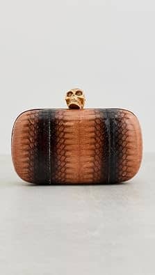 Alexander McQueen Skull Box Clutch Women's bags Unspecified Python Gold New