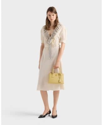 Prada Galleria Women's bags Mini Vanilla Saffiano Leather New