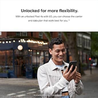 Google Pixel 4a 5G Cell Phones Black 128GB Unlocked New