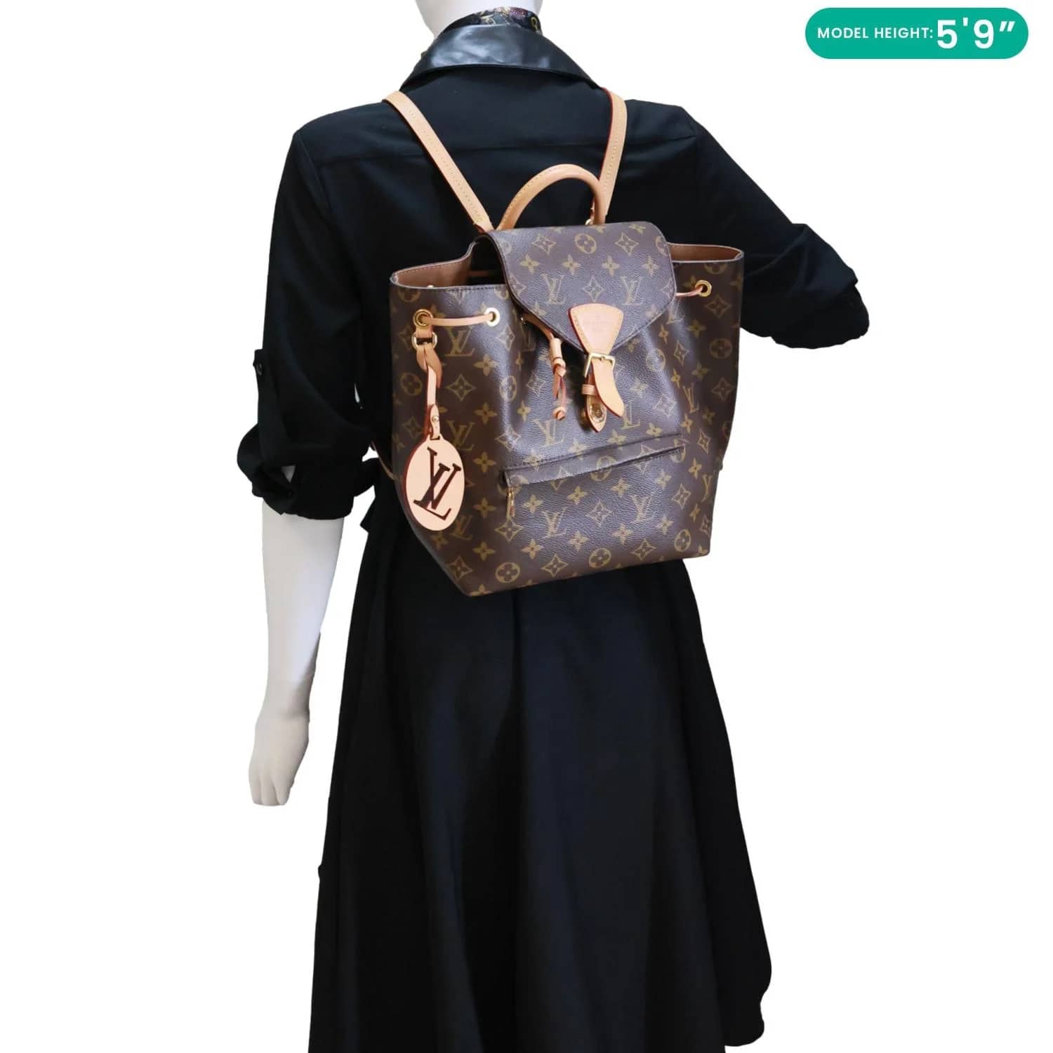 Louis Vuitton Montsouris Backpack Women's bags MM Brown Monogram Canvas New