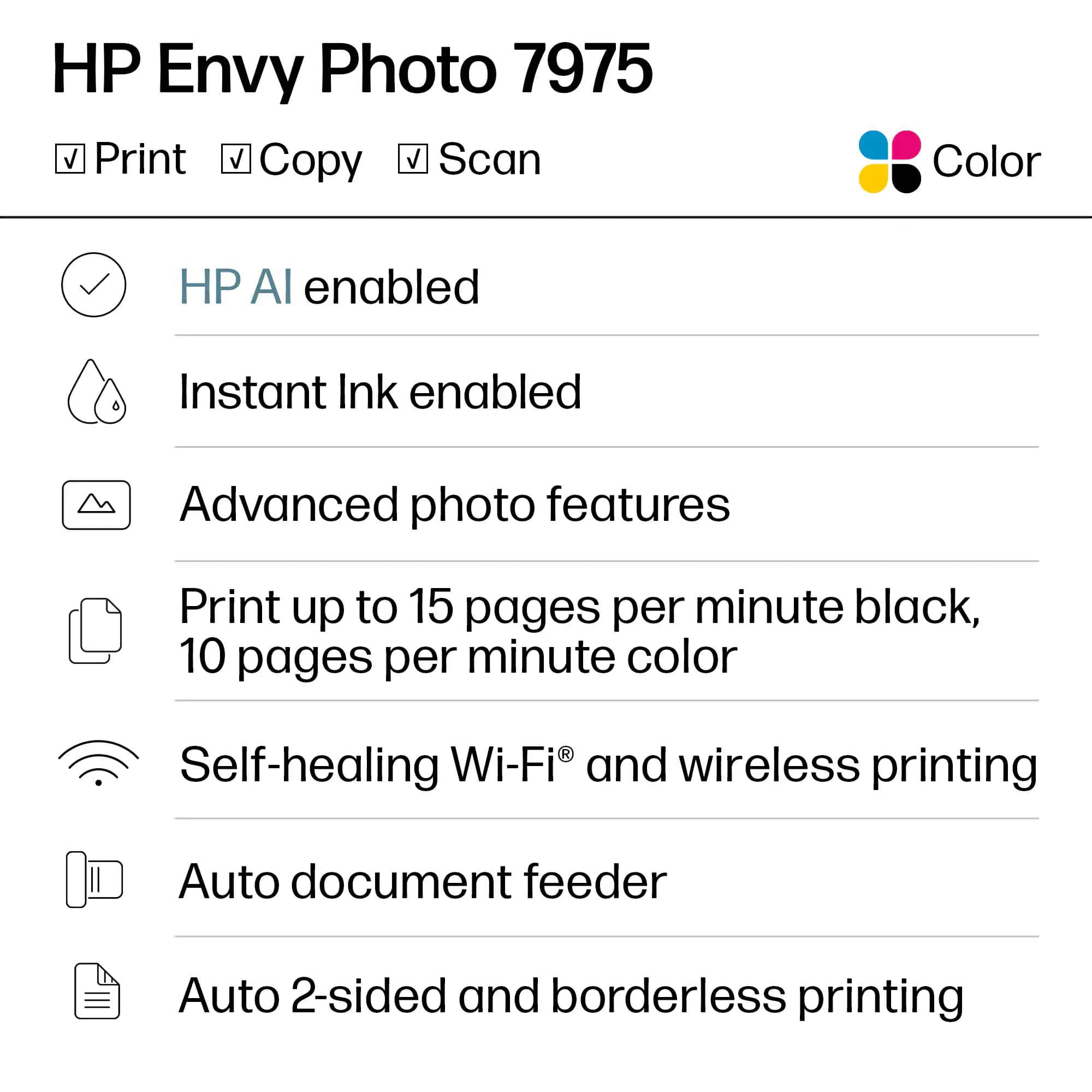 HP Envy Photo 7975 Printers New