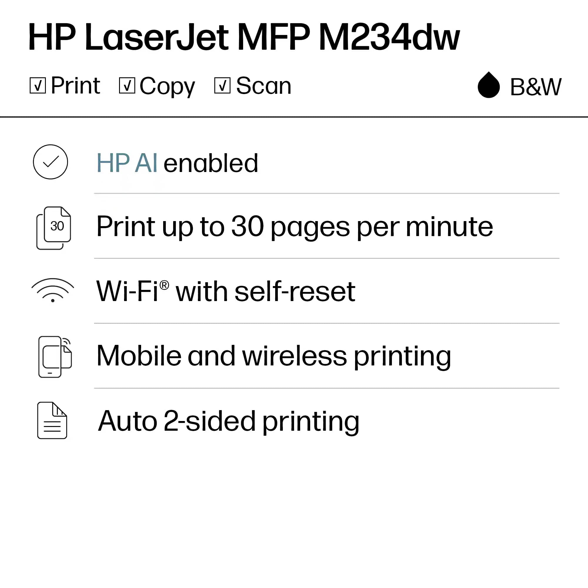 HP LaserJet M234dw Printers New