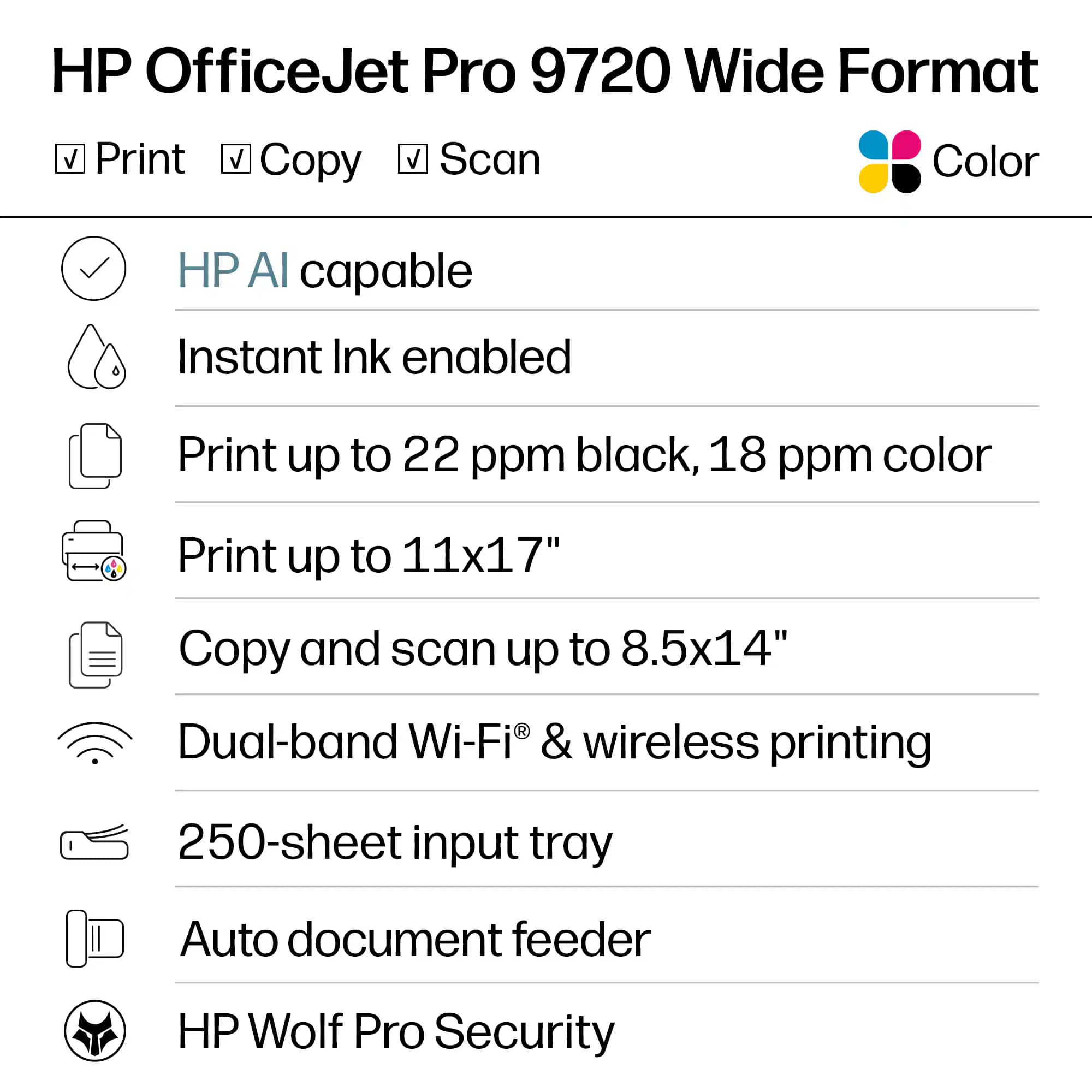 HP OfficeJet Pro 9720 Printers New