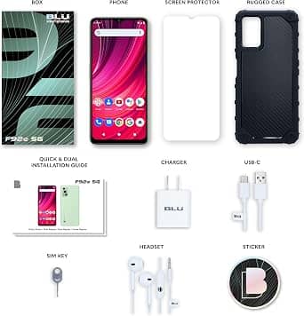 BLU F92e 5G Cell Phones Blue 128GB Unlocked New