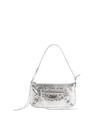 Balenciaga Le City Pouch Women's bags Beige Canvas And Suede Gold New