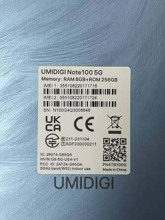 UMIDIGI Note 100 5G Cell Phones Blue 128GB Unlocked New