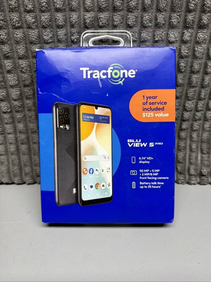 BLU View 5 Pro Cell Phones Gray 64GB Tracfone New