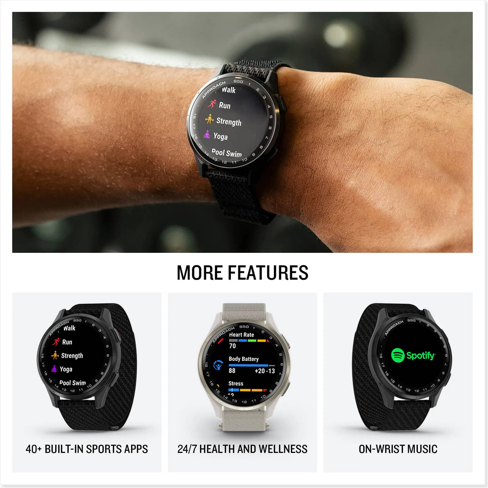 Garmin Approach S50 Smartwatches Black 43mm New