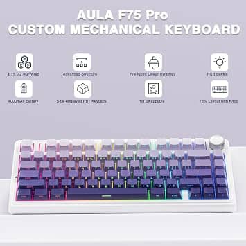 AULA F75 Pro Keyboards New Black