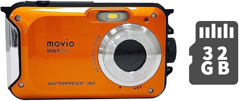 Movio MWP200SET2 5 Megapixel Waterproof Digital Camera MicroSD32GB Set Digital Cameras Black New
