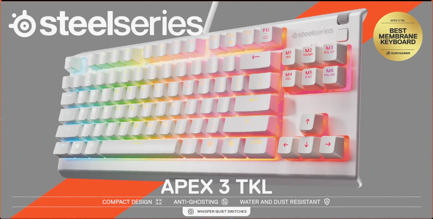 SteelSeries Apex 3 TKL Keyboards New White