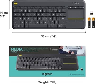 Logitech K400 Plus Keyboards New Black