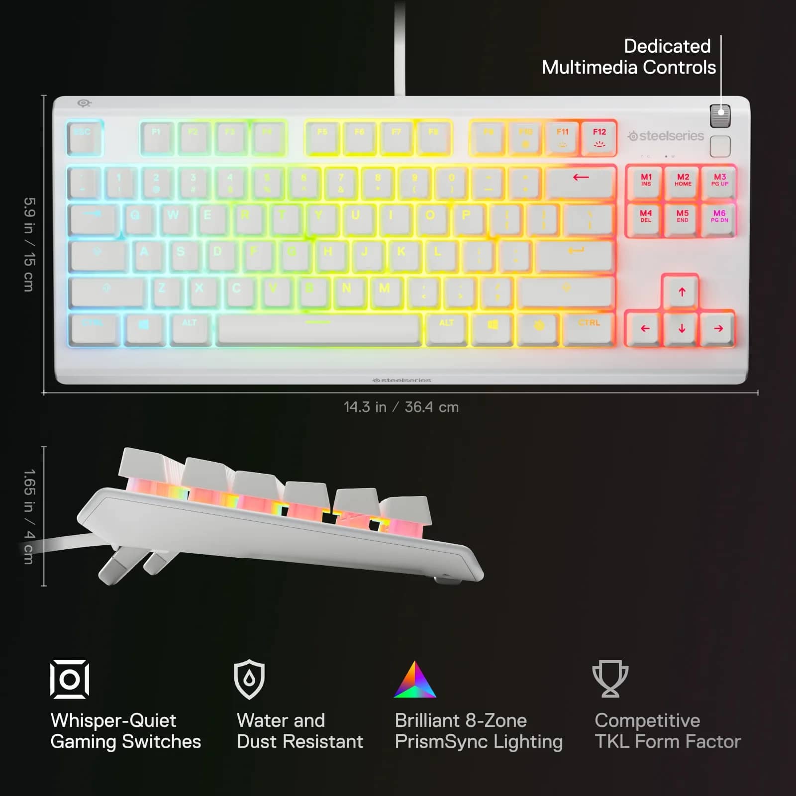 SteelSeries Apex 3 TKL Keyboards New White