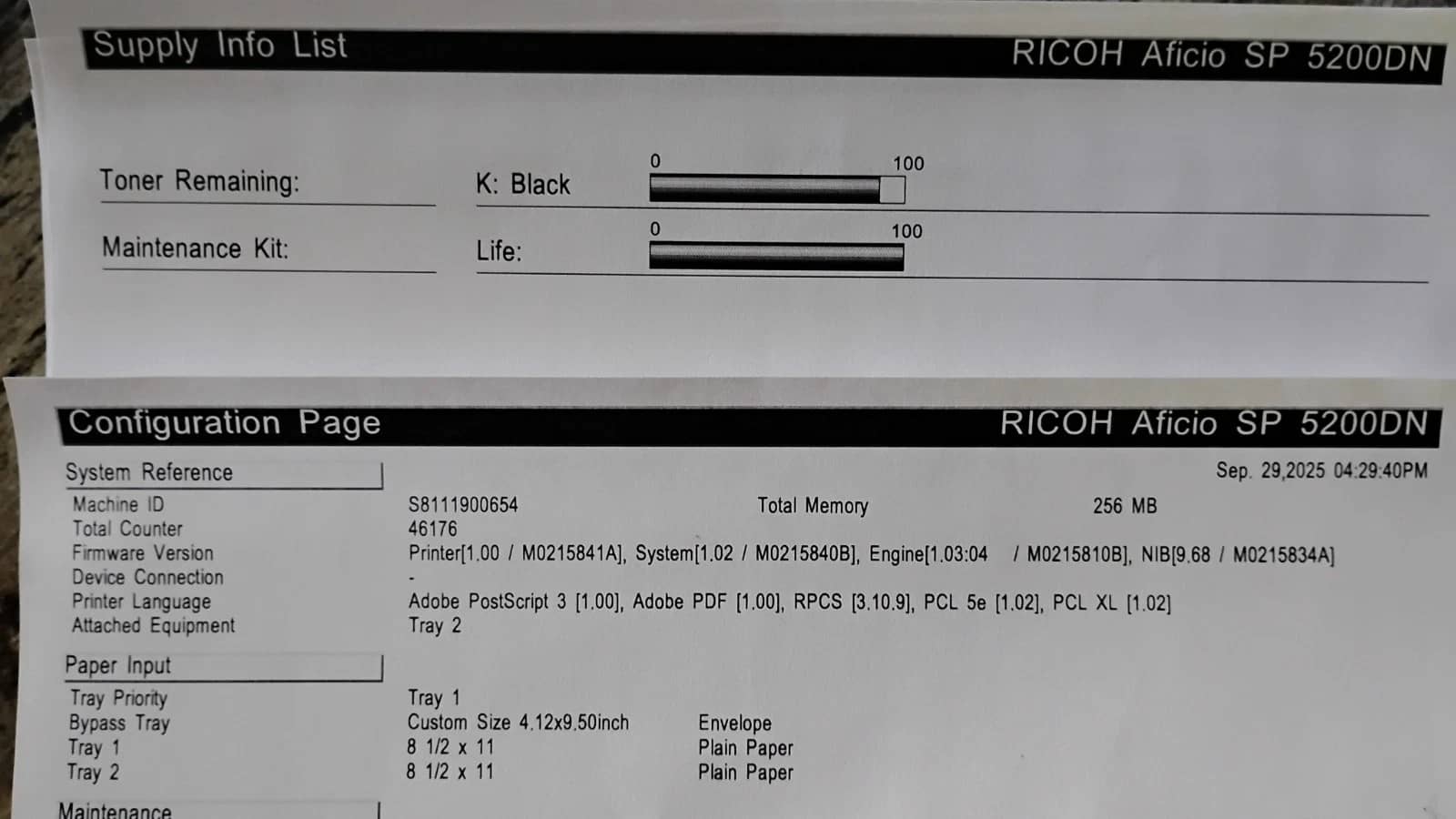 Ricoh 5210DN Printers Refurbished - Excellent